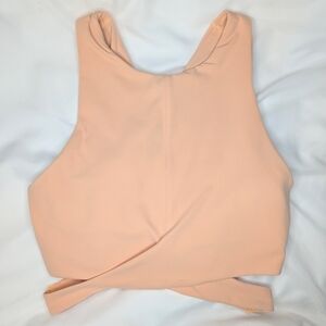 Athleta Nude Peach Cutout Sports Bra Top Size S